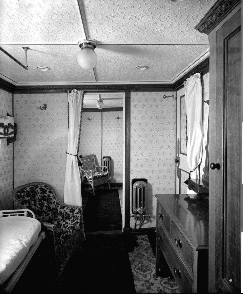 Detail of First Class suite de luxe on the 'Highland Loch' (1911) by Bedford Lemere & Co.