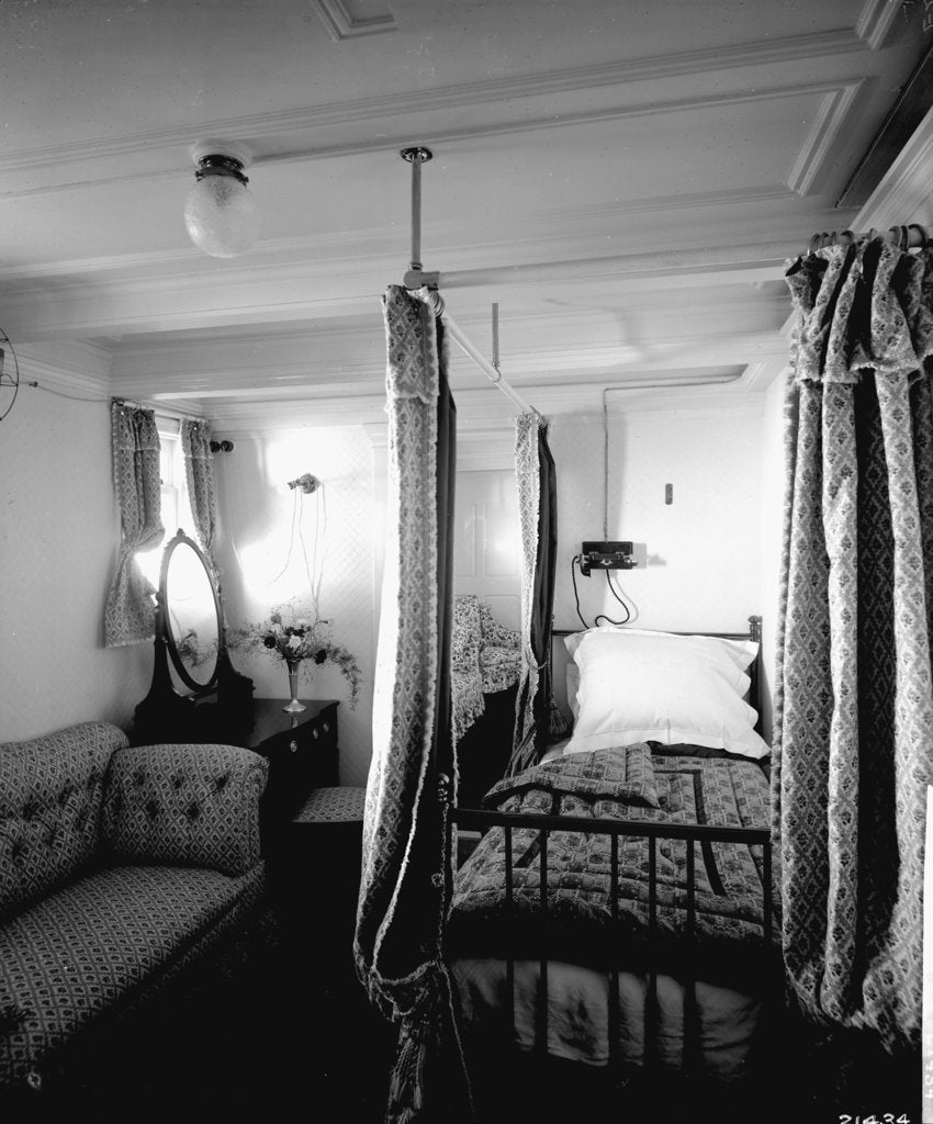Detail of Duchess of Connaught's Bedroom on the 'Empress of Ireland' (1906) by Bedford Lemere & Co.