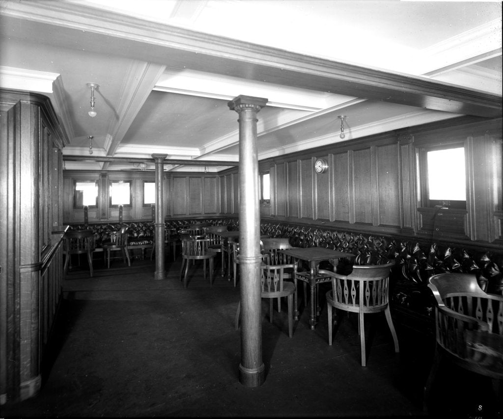 Detail of Second Class Smoking Room on the 'Orama' (1911) by Bedford Lemere & Co.
