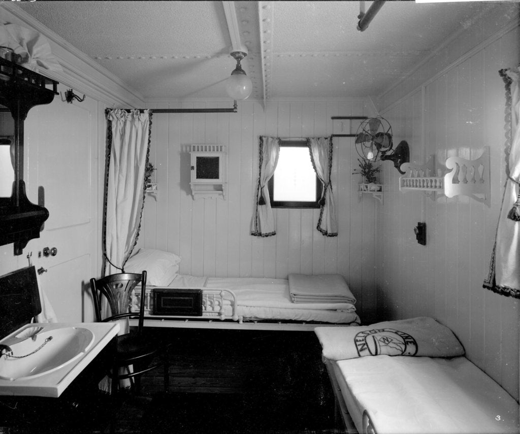 Detail of First Class stateroom on the 'Highland Piper' (1911) by Bedford Lemere & Co.