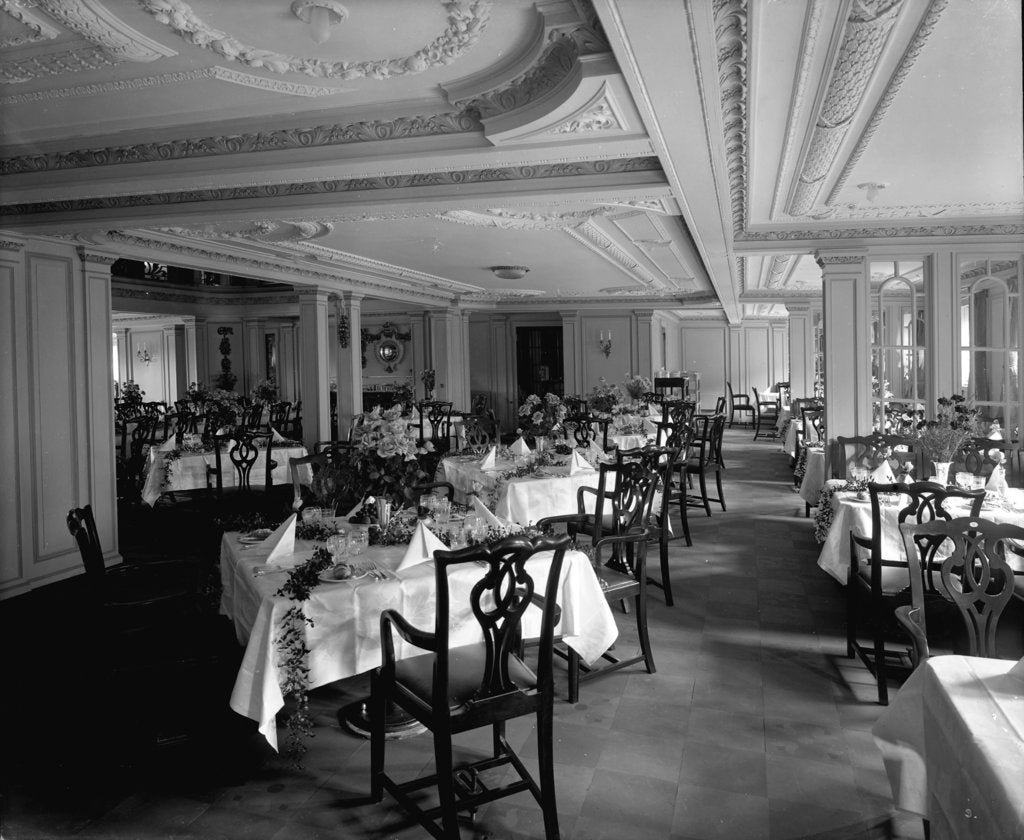 Detail of First Class Dining Saloon on the 'Empress of Asia' (1913) by Bedford Lemere & Co.