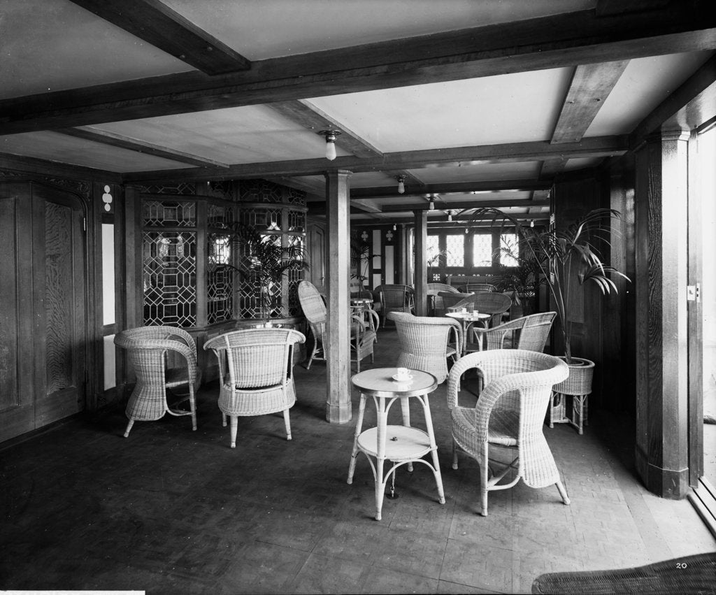 Detail of First Class Verandah Cafe on the 'Empress of Asia' (1913) by Bedford Lemere & Co.