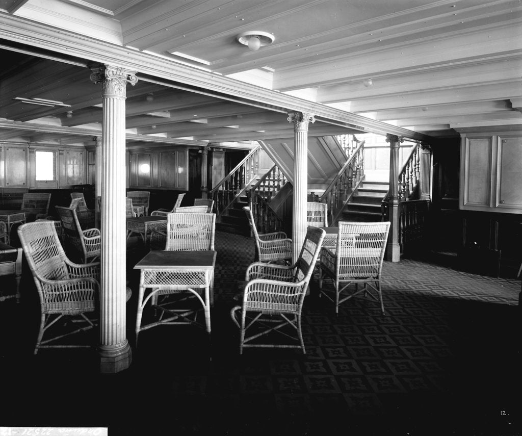 Detail of Second Class Lounge on the 'Orduna' (1914) by Bedford Lemere & Co.