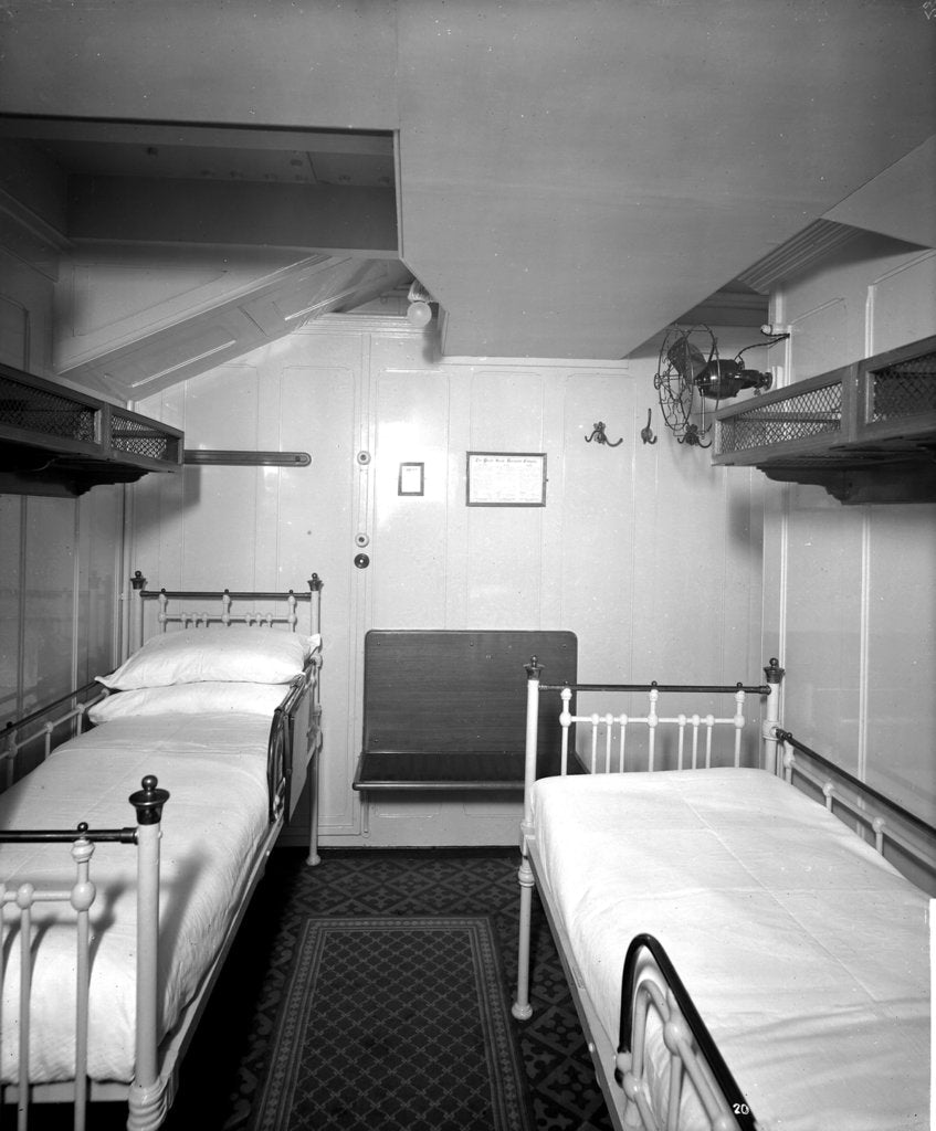 Detail of First Class stateroom on the 'Orduna' (1914) by Bedford Lemere & Co.