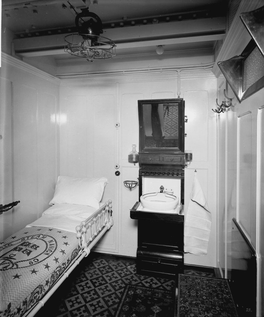 Detail of Second Class stateroom on the 'Orduna' (1914) by Bedford Lemere & Co.