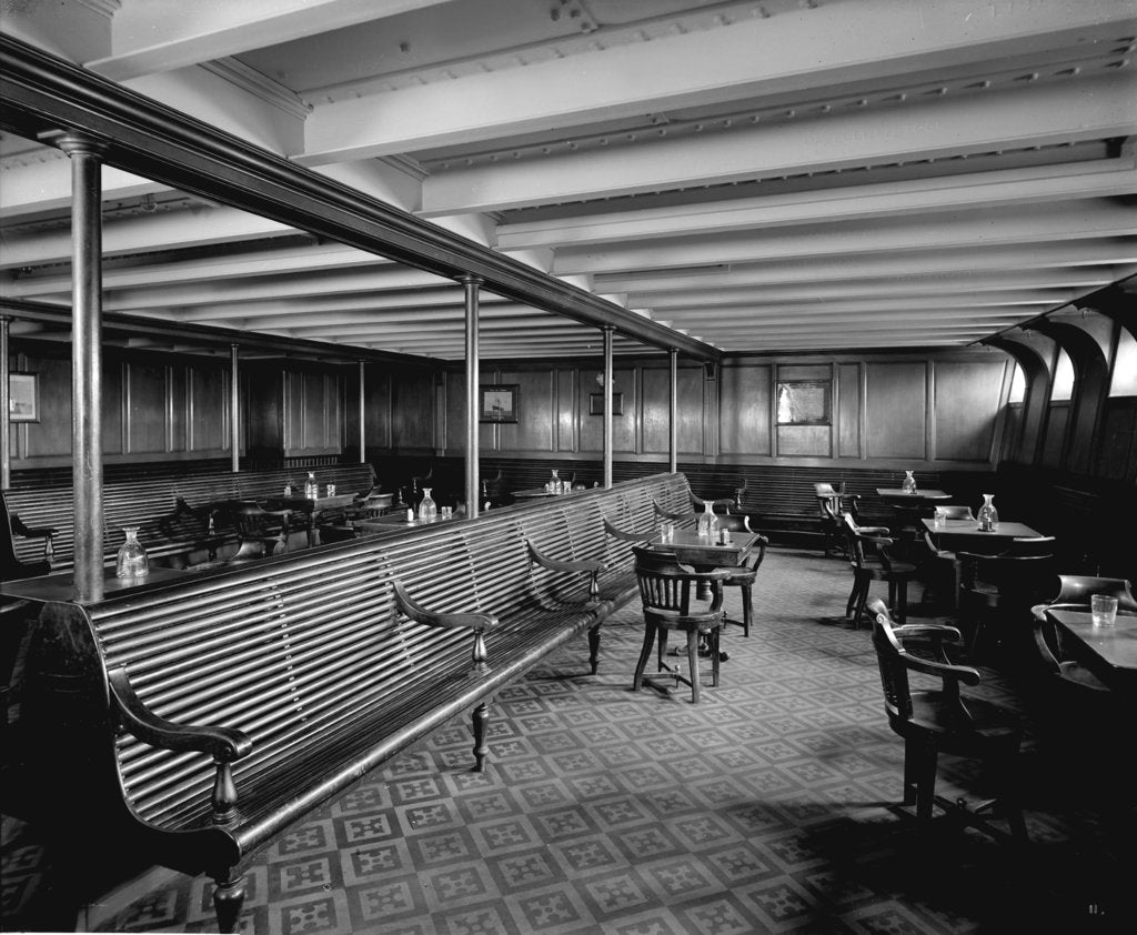 Detail of Third Class Smoking Room on the 'Olympic' (1911) by Bedford Lemere & Co.