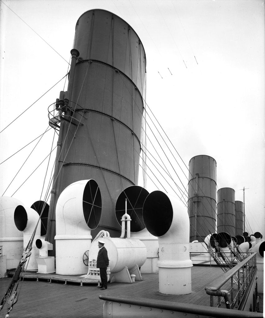 Detail of View from the Flying Bridge on the 'Aquitania' (1914) by Bedford Lemere & Co.