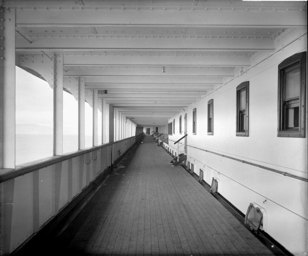 Detail of First Class Promenade on the 'Aquitania' (1914) by Bedford Lemere & Co.