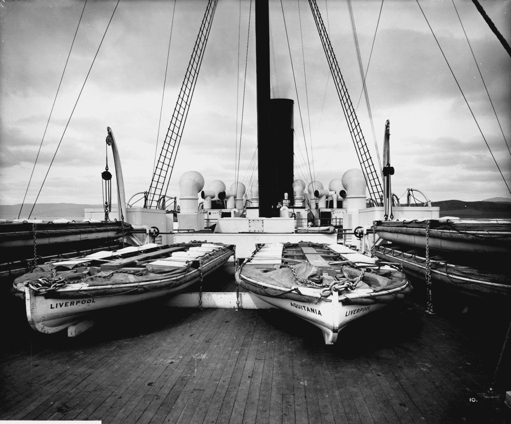 Detail of Boat Deck Aft on the 'Aquitania' (1914) by Bedford Lemere & Co.