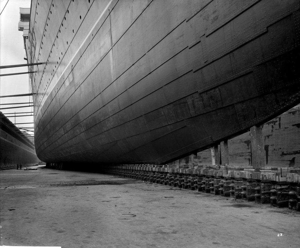 Detail of Bottom plating of the 'Aquitania' (1914) by Bedford Lemere & Co.