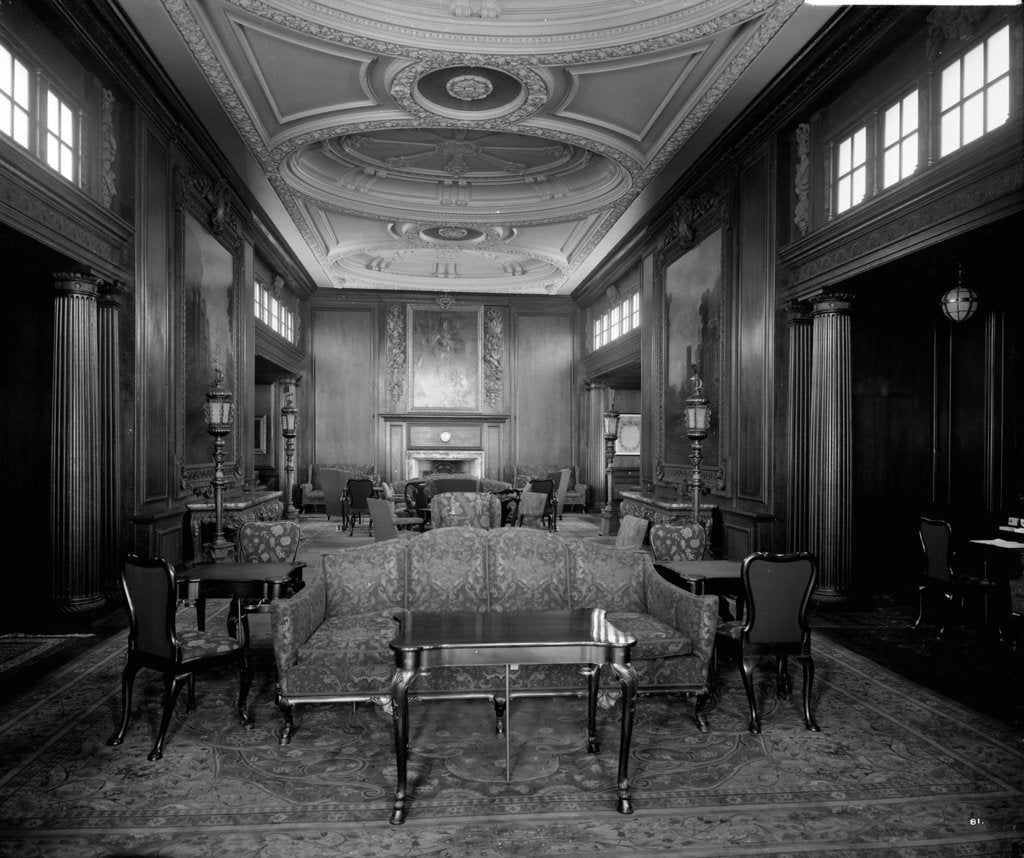 Detail of First Class Smoking Room on the 'Aquitania' (1914) by Bedford Lemere & Co.