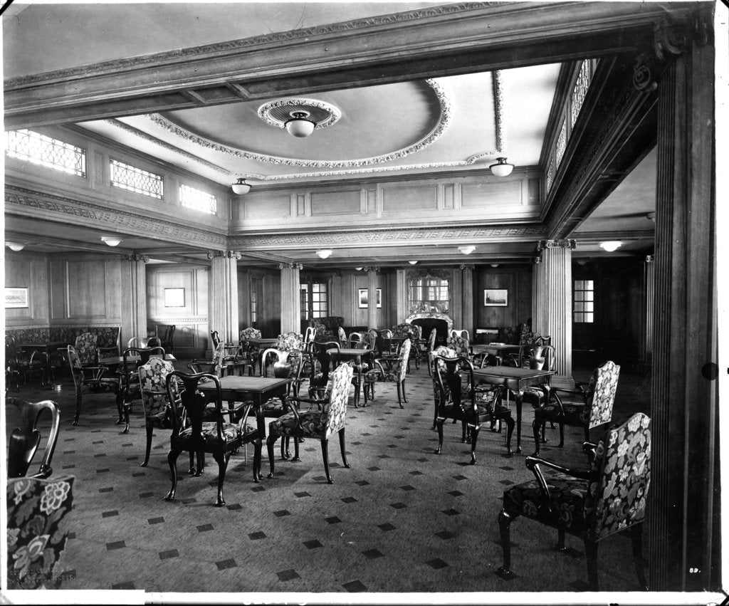 Detail of Second Class Smoking Room on the 'Aquitania' (1914) by Bedford Lemere & Co.