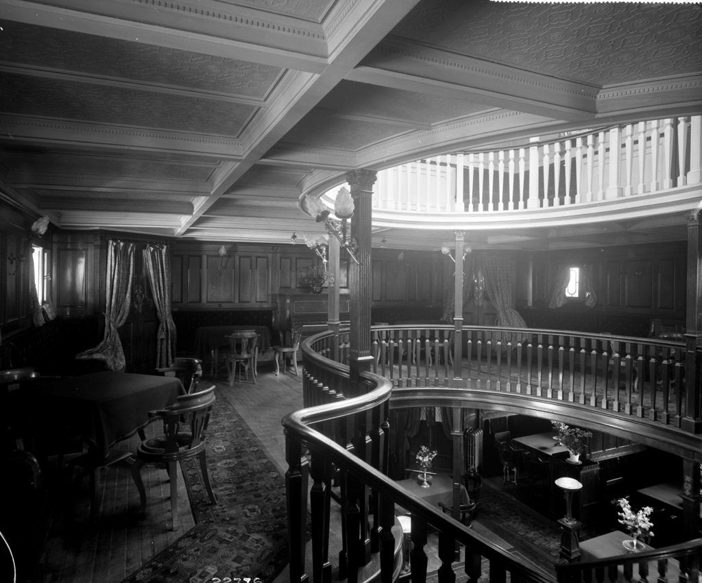 Detail of First Class Music and Recreation Room on the 'Highland Brae' (1910) by Bedford Lemere & Co.