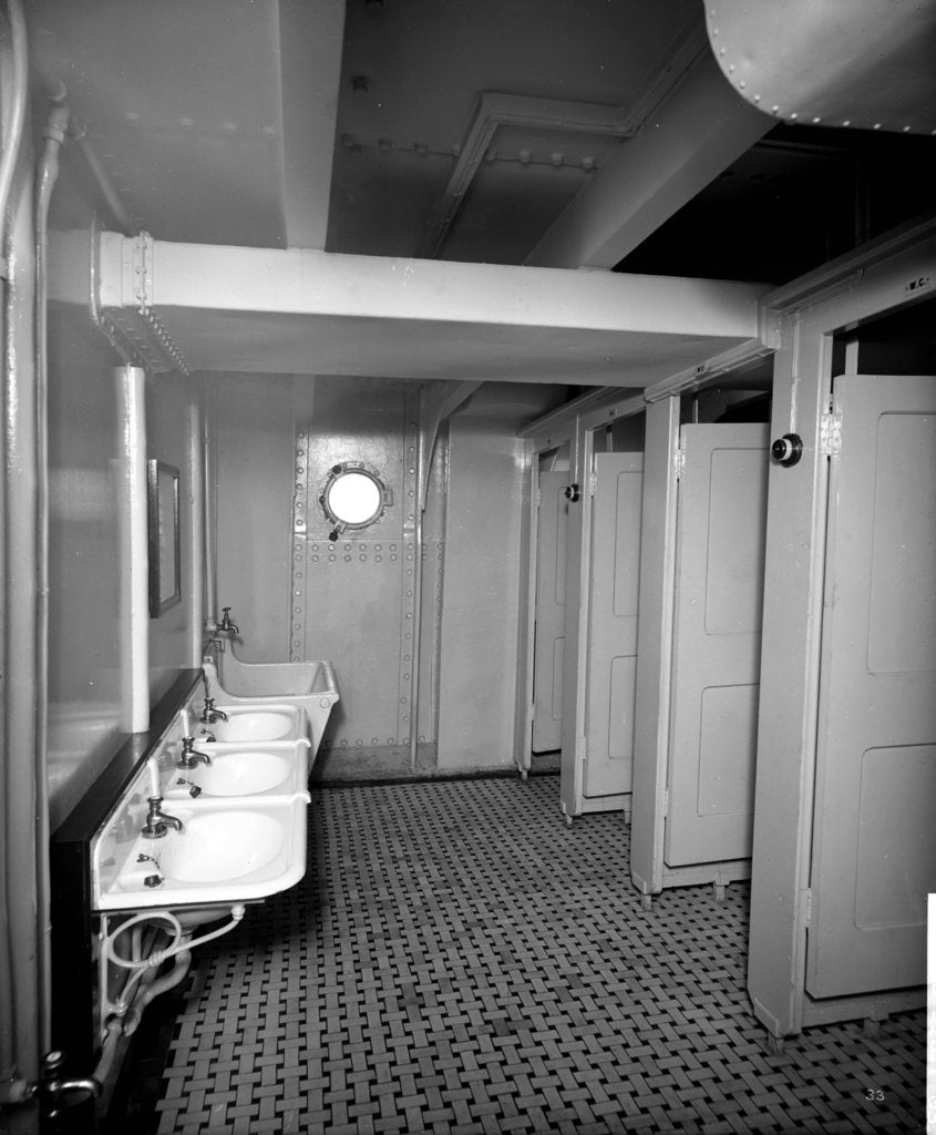 Detail of Third Class Ladies' Lavatory on the 'Missanabie' (1914) by Bedford Lemere & Co.