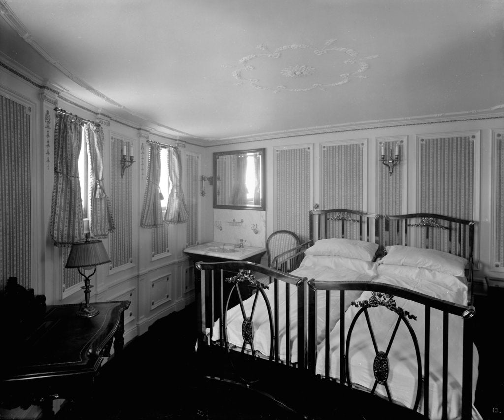 Detail of First Class cabin de luxe on the 'Ciudad de Buenos Aires' (1914) by Bedford Lemere & Co.