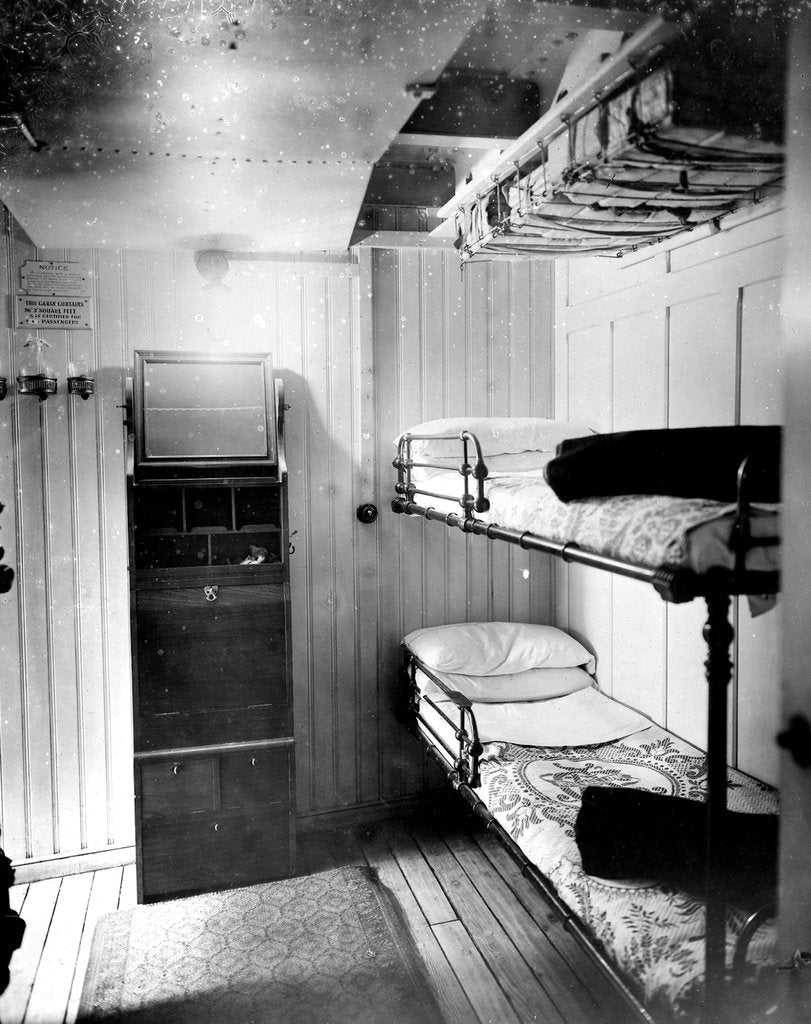 Detail of Third Class cabin on the 'Niagara' (1913) by Bedford Lemere & Co.