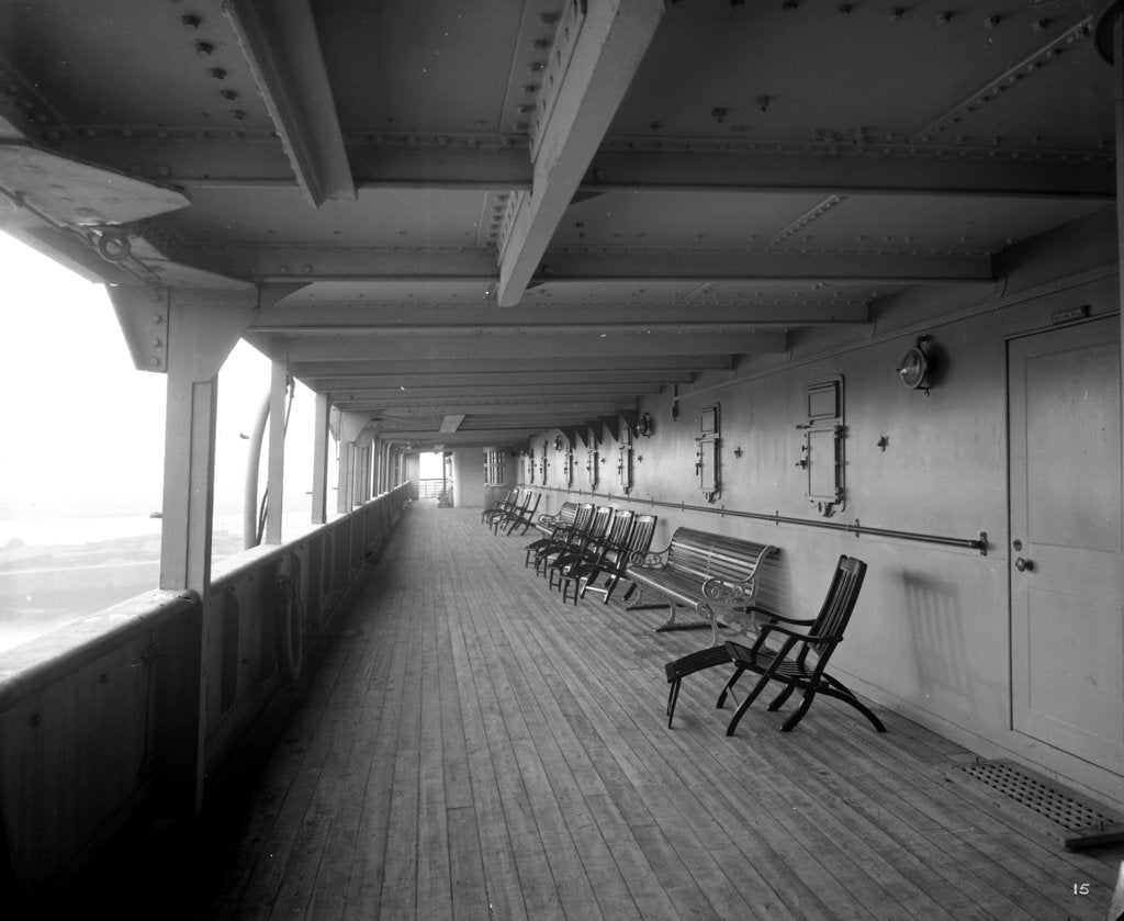 Detail of Cabin Class Promenade on the 'Melita' (1918) by Bedford Lemere & Co.