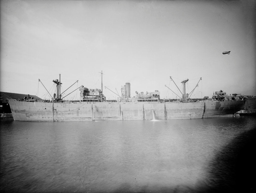 Detail of General cargo ship 'Empire Barrie' (1942) lying at quayside by unknown