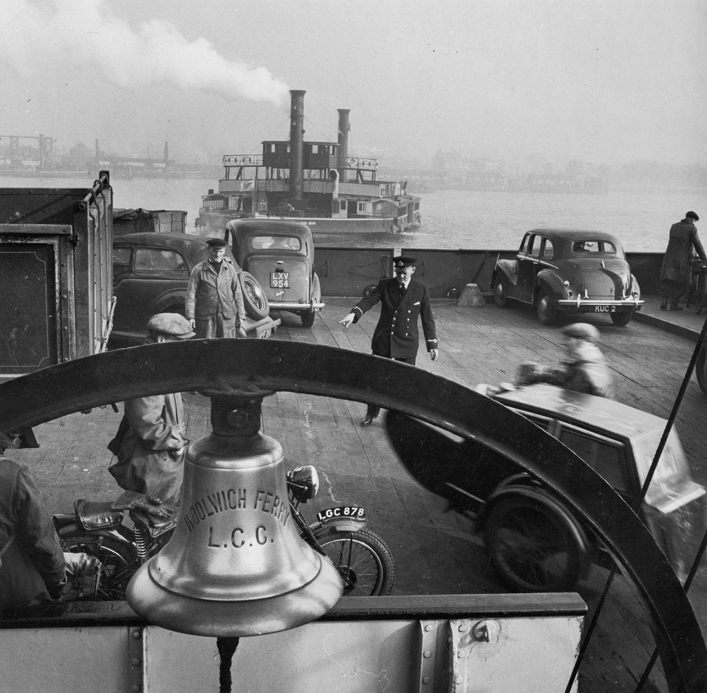 Detail of Directing traffic on a Woolwich ferry boat by Russell Westwood