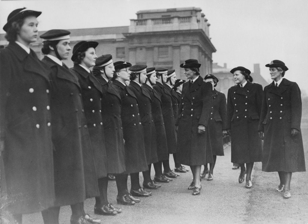 Detail of Inspection by the Duchess of Kent of Women's Royal Naval Service (WRNS) Officers' Training Corps by unknown