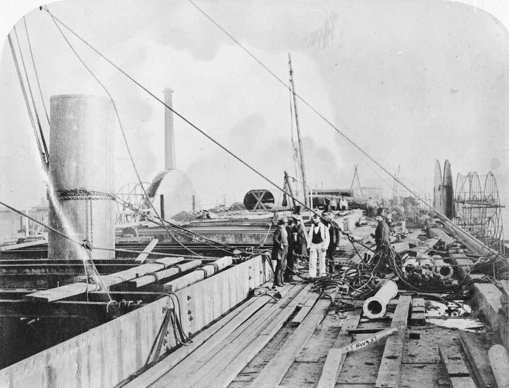 Detail of View of Brunel's 'Great Eastern' prior to her 1858 launch by unknown
