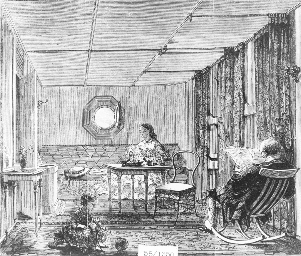 Detail of Family saloon on board the 'Great Eastern' (1858) by unknown