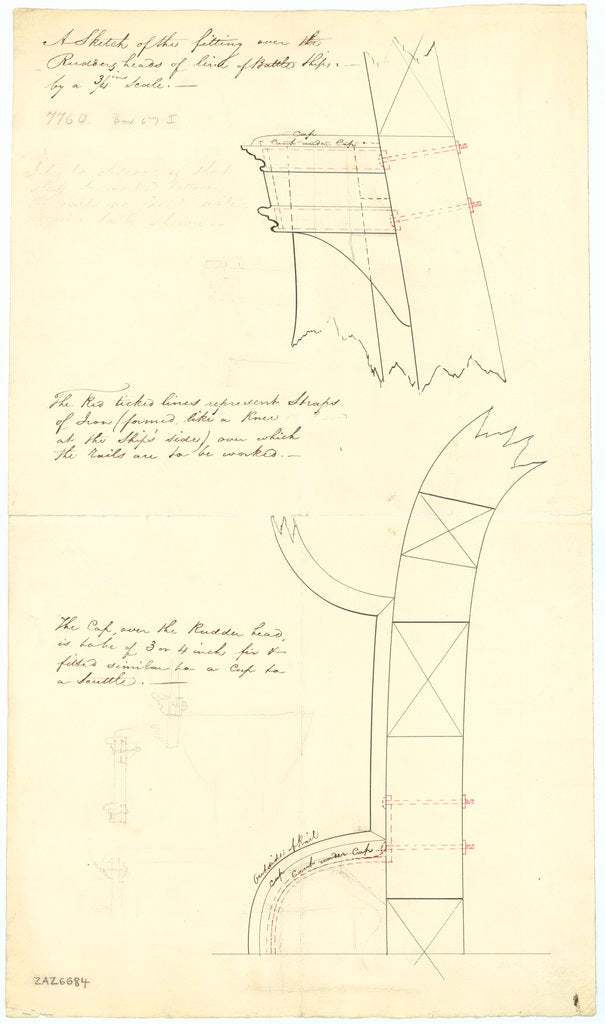 Fittings over the rudder head for Ships of the Line (no date)