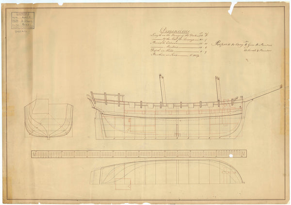 Unnamed 54ft two-masted Schooner[?] (no date)