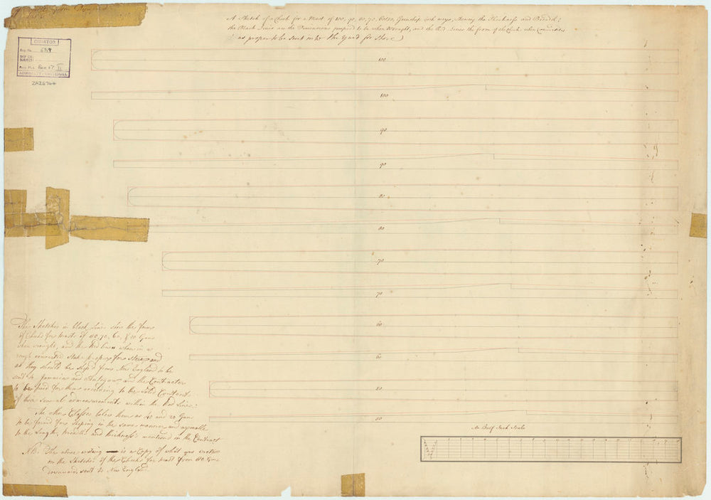 Plan of cheek for a mast for ships of 100-50 gun classes