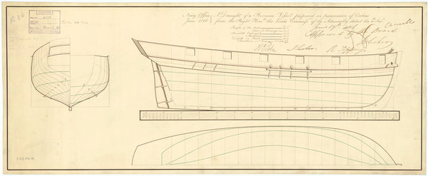 Body plan for 67ft, 140 ton, Revenue Cutters