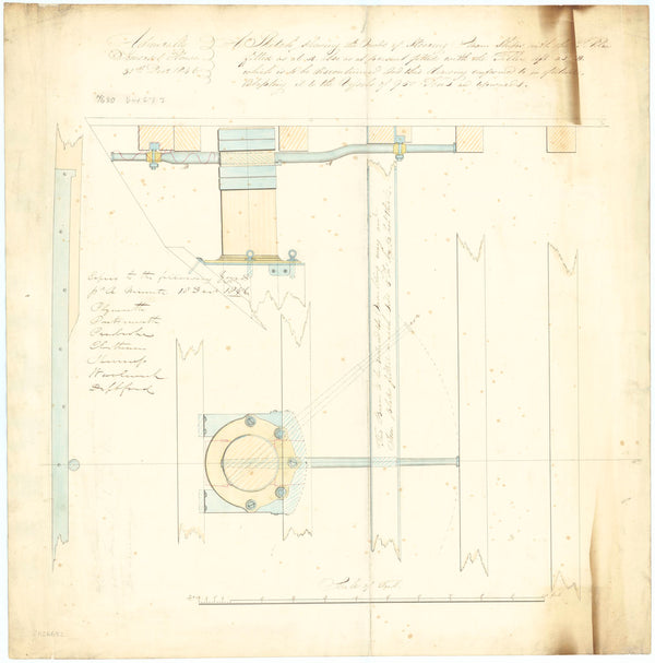 Old and modified method of fitting tillers to Steamships of 950 tons and upwards (1846)