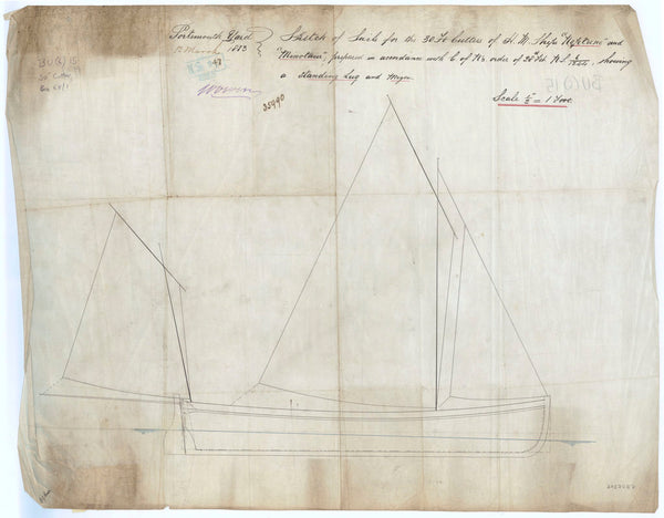 30 ft Cutter for Neptune (1874), and Minotaur (1863)