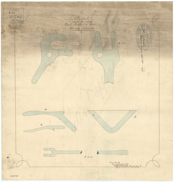 Details for boat release and attachment apparatus