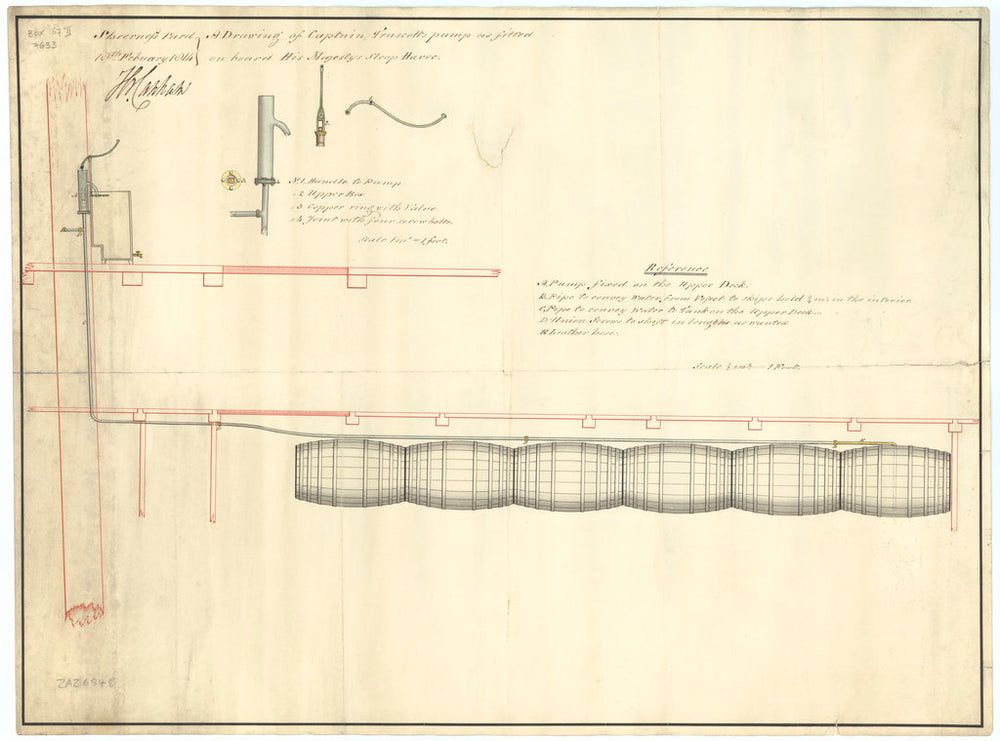Pumping system as designed by Captain Truscott and fitted to Havock (1805)