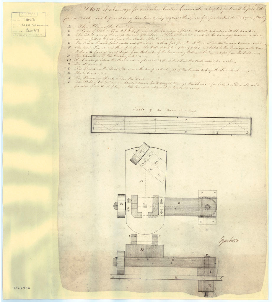 Carriage for a 12 pounder Carronade (1804)