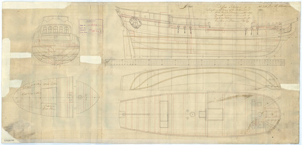 Body plan of the ship Halifax (1768)