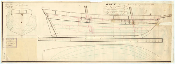 Body plan for 'Subtle' (1808)