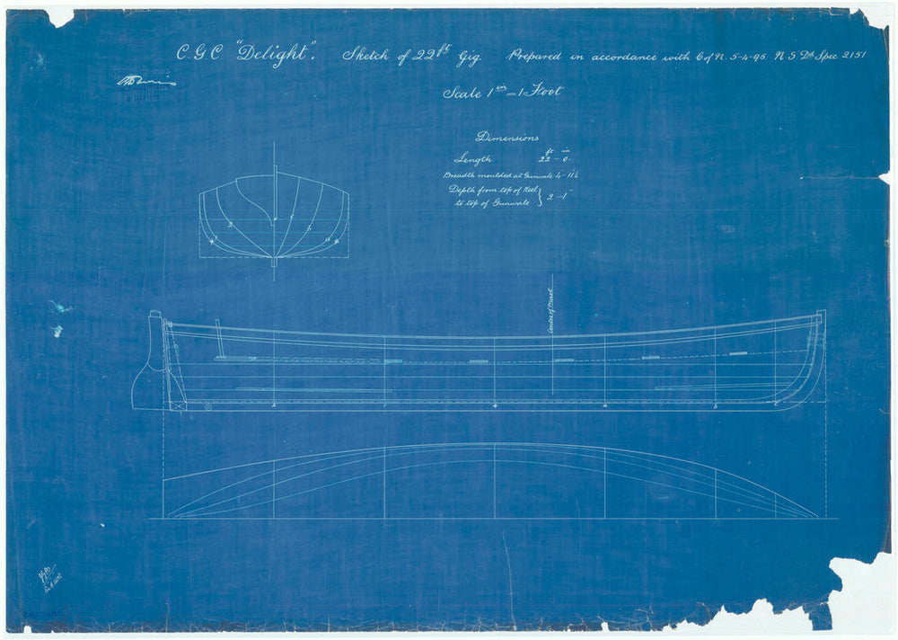 Lines and profile blueprint plan