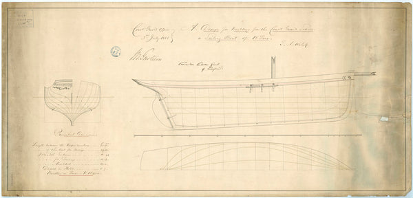 Lines plan for a Coast Guard Service Sailing Boat