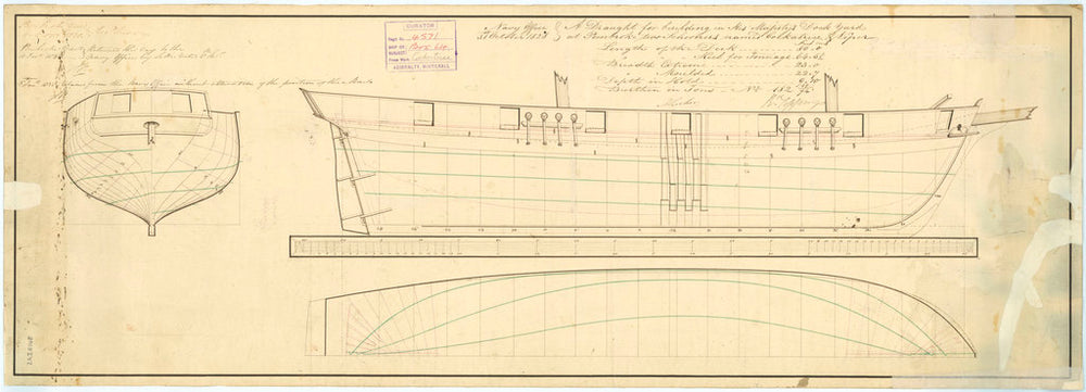 Lines plan of the Cockatrice (1832) and Viper (1831)