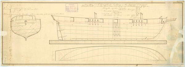 Lines plan of the Cockatrice (1832) and Viper (1831)