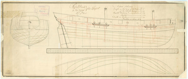 Lines & Profile plan for Advice Schooner