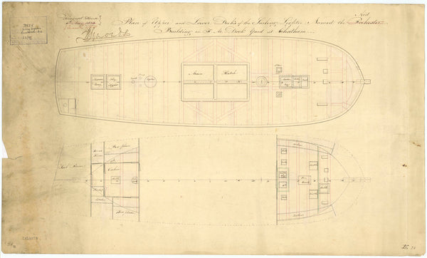 Upper and lower decks plan for 'Aid'