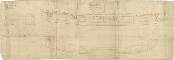 Lines plan for 'Alderney' (1735)