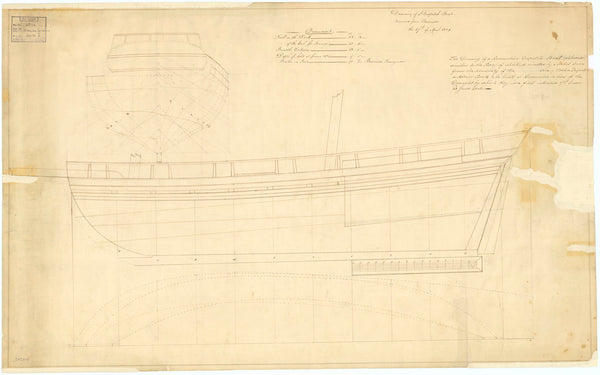Lines plan of a Bermudan Schooner