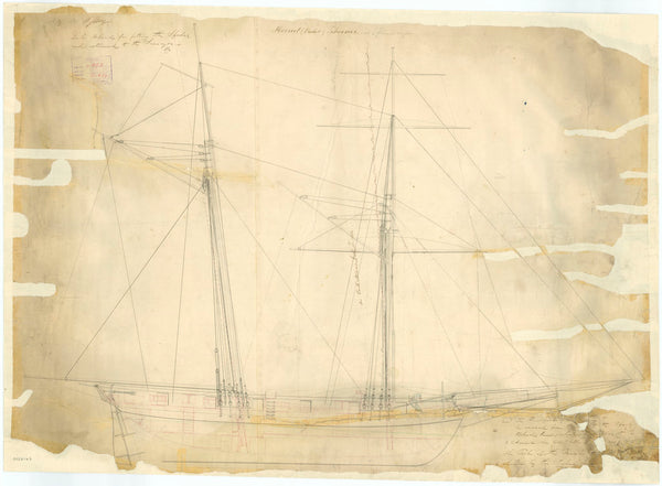 Sail plan for the Hornet (1831)