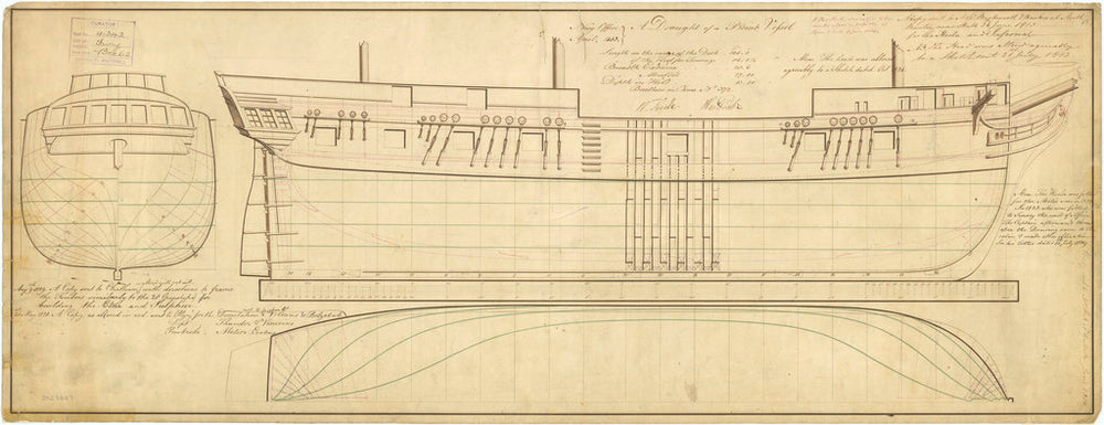 Lines and profile plan of 'Fury' (1814)
