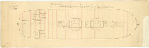 Upper deck plan of 'Belzebub' (1813)