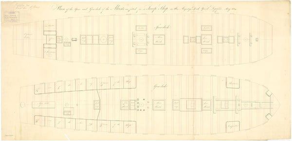 Plan of the Spar and Gun-deck of the 'Alceste'