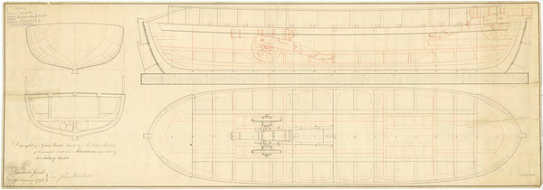 Lines & Profile plan for a Gunboat